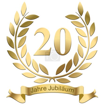Laurels For the 20th anniversary with text in German
