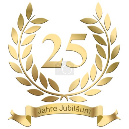 Laurels For the 25th anniversary with text in German