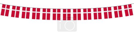 Illustration for Garland with Danish pennants on a white background - Royalty Free Image