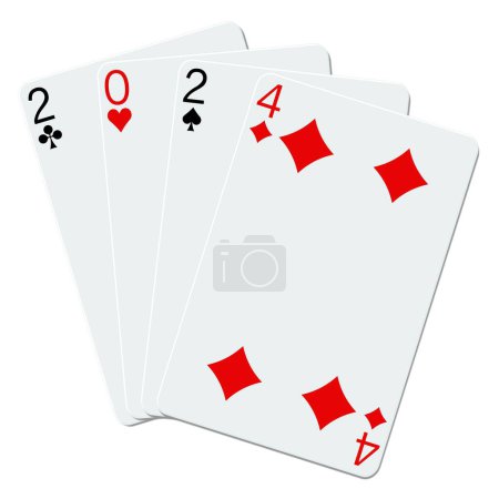 Illustration for 2024 playing cards on a white background - Royalty Free Image