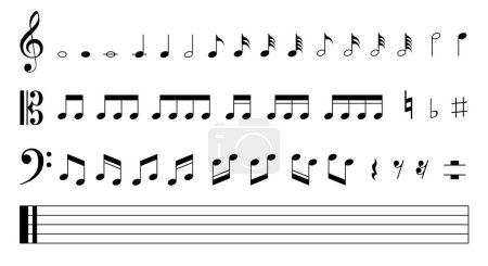 Vector with symbols and musical notes