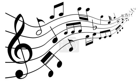 Vector with symbols and musical notes