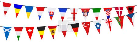 Illustration for Garlands with pennants in the colors of the participating teams - Royalty Free Image