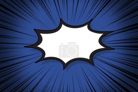Comic funny burst template with blank speech bubble rays - illustration design style 