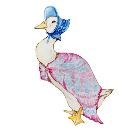 Foto de Watercolor goose, Peter Rabbit's friend for children's design - Imagen libre de derechos