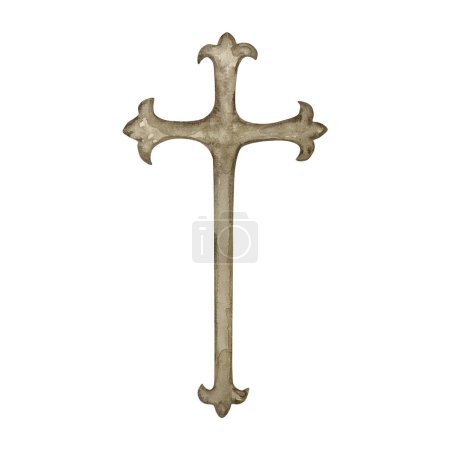 Foto de Cruz de acuarela, símbolo religioso de Pascua para el diseño de las fiestas de la iglesia - Imagen libre de derechos