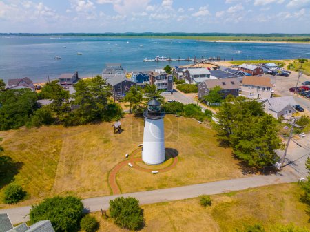 Photo for Plum Island Lighthouse aka Newburyport Harbor Lighthouse was built in 1788 at the northern point of Plum Island at the mouth of Merrimack River to Atlantic Ocean, Newburyport, Massachusetts MA, USA. - Royalty Free Image