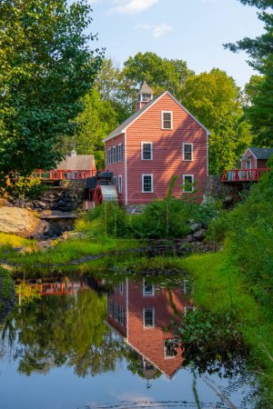 Photo for Russell Mill on River Meadow Brook in Russell Millpond in town of Chelmsford, Massachusetts MA, USA. - Royalty Free Image