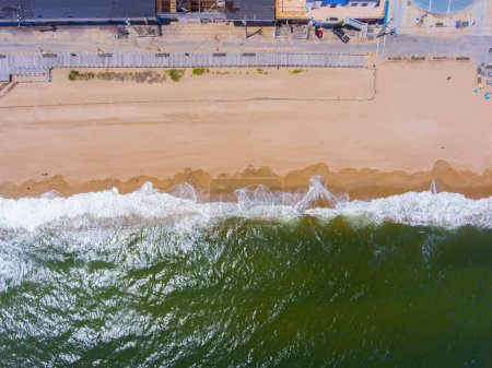 Téléchargez les photos : Salisbury Beach aerial view including Broadway and Boardwalk in town of Salisbury, Massachusetts MA, USA. - en image libre de droit