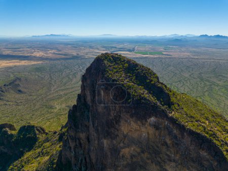 Photo for Picacho Peak aerial view in Picacho Peak State Park in Pinal County in Arizona AZ, USA. - Royalty Free Image