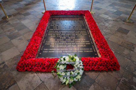 Photo for Tomb of the Unknown Warrior in Westminster Abbey. The church is UNESCO World Heritage Site located next to Palace of Westminster in city of Westminster in London, England, UK. - Royalty Free Image