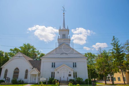 First Congregational Church at 127 Winnacunnet Road in historic town center of Hampton, New Hampshire NH, USA. 