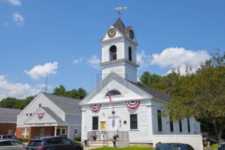 Foto de North Hampton Town Hall en 233 Atlantic Avenue en el centro histórico de North Hampton, New Hampshire NH, EE.UU.. - Imagen libre de derechos