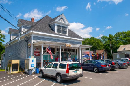 Foto de Joe 's Meat Shoppe en 229 Atlantic Avenue en el centro histórico de North Hampton, New Hampshire NH, Estados Unidos. - Imagen libre de derechos