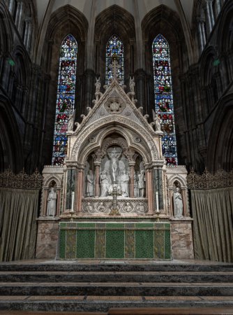 Photo for Edinburgh, Scotland - Jan 16, 2024 - Interior view of St Mary's Episcopal Cathedral or the Cathedral Church of Saint Mary the Virgin. is a cathedral of the Scottish Episcopal Church in Edinburgh, Space for text, Selective focus. - Royalty Free Image