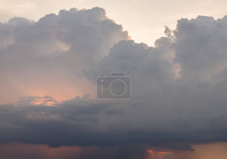 Dramatic clouds in Beautiful sky background before sunset, Concept idea of Imaginative clouds nature, Clouds and sky like a heaven for background wallpaper and texture, Nature abstract composition, Space for text, Selective Focus.