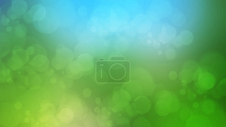 Abstract blurred spring background. Green and blue bokeh lights effect