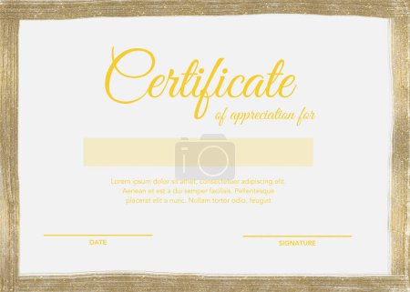 Foto de Certificado de agradecimiento con marco de pincel de oro - Imagen libre de derechos