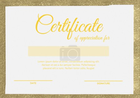 Certificate of appreciation with gold brush frame