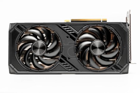 New graphics gpu video card isolated on white background.