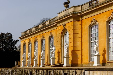 White Sans Souci palace statues in Potsdam, Germany
