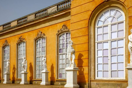 White Sans Souci palace statues in Potsdam, Germany