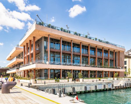 Photo for Istanbul, Turkey - May 13, 2023: Modern architecture building at Galataport, a mixed use development located along shore of Bosphorus strait, in Karakoy district - Royalty Free Image