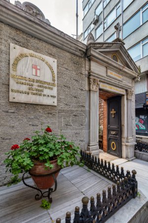 Entrance to the Meryem Ana Ortodoks Kilisesi, or Mary Mother of God Greek Orthodox Church in Karakoy, Istanbul, Turkey