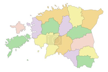 Ilustración de Estonia - Mapa político editable muy detallado. - Imagen libre de derechos