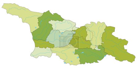 Téléchargez les illustrations : Carte politique modifiable très détaillée avec des couches séparées. Géorgie. - en licence libre de droit