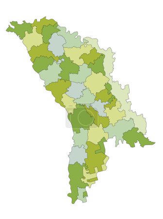 Ilustración de Mapa político editable altamente detallado con capas separadas. Moldavia. - Imagen libre de derechos