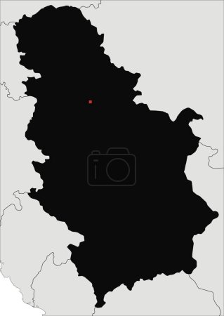 Illustration for Highly Detailed Serbia Silhouette map. - Royalty Free Image