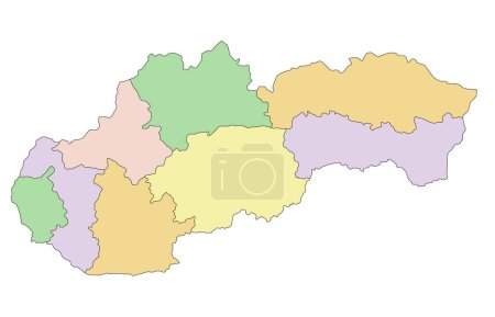 Ilustración de Eslovaquia - Mapa político editable muy detallado. - Imagen libre de derechos