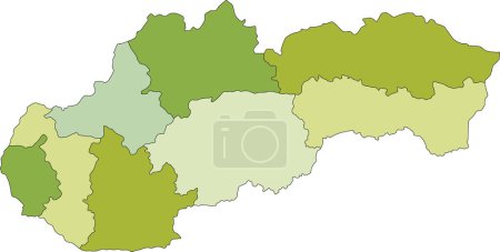 Téléchargez les illustrations : Carte politique modifiable très détaillée avec des couches séparées. Slovaquie. - en licence libre de droit
