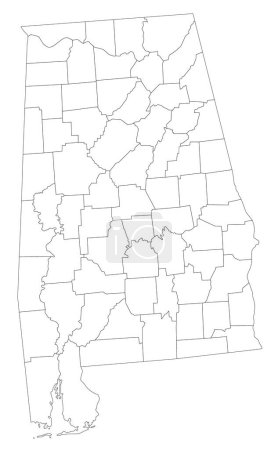 Illustration for Highly detailed Alabama blind map. - Royalty Free Image