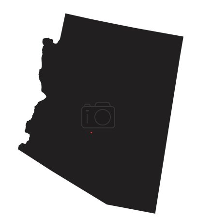 Illustration for Highly Detailed Arizona Silhouette map. - Royalty Free Image