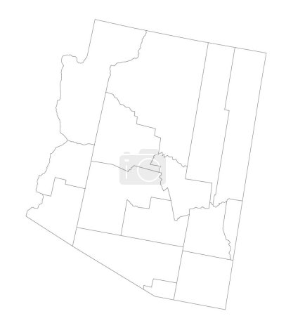 Téléchargez les illustrations : Carte Aveugle de l'Arizona très détaillée. - en licence libre de droit