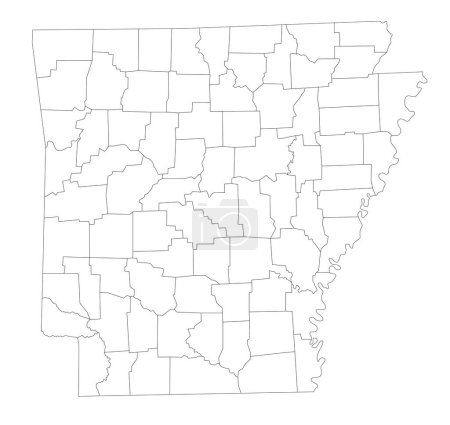 Téléchargez les illustrations : Carte Aveugle de l'Arkansas très détaillée. - en licence libre de droit