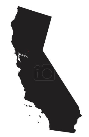 Ilustración de Mapa altamente detallado de California Silhouette. - Imagen libre de derechos