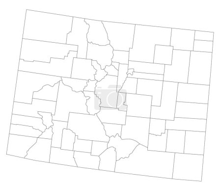 Téléchargez les illustrations : Carte Aveugle du Colorado très détaillée. - en licence libre de droit