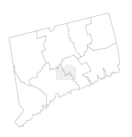 Ilustración de Mapa ciego de Connecticut altamente detallado. - Imagen libre de derechos