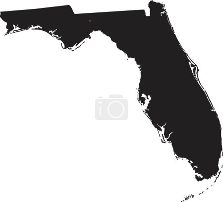 Téléchargez les illustrations : Carte de la Silhouette de Floride très détaillée. - en licence libre de droit