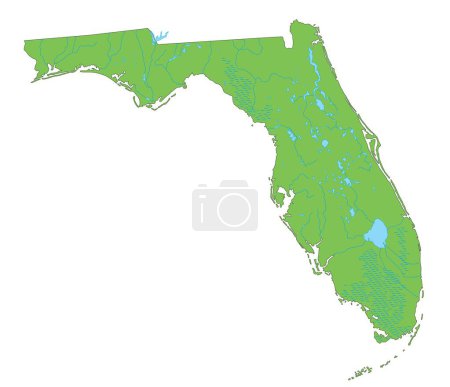 Illustration for High detailed Florida physical map. - Royalty Free Image