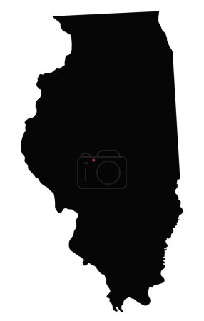 Ilustración de Mapa de Illinois Silhouette altamente detallado. - Imagen libre de derechos