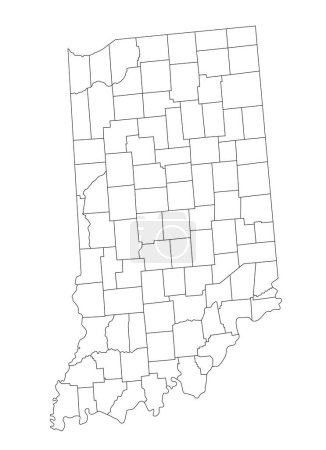 Illustration for Highly Detailed Indiana Blind Map. - Royalty Free Image