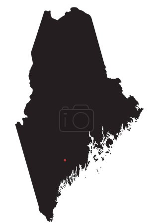 Téléchargez les illustrations : Carte très détaillée de Maine Silhouette. - en licence libre de droit