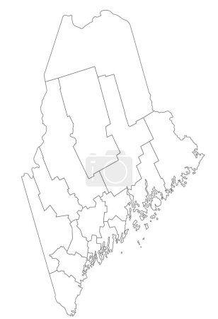 Téléchargez les illustrations : Carte Aveugle du Maine très détaillée. - en licence libre de droit
