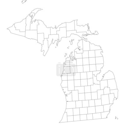 Illustration for Highly Detailed Michigan Blind Map. - Royalty Free Image