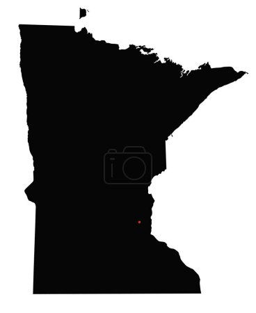 Ilustración de Mapa de Minnesota Silhouette altamente detallado. - Imagen libre de derechos