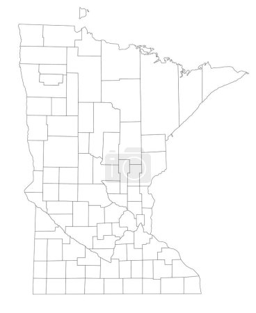 Ilustración de Mapa ciego de Minnesota altamente detallado. - Imagen libre de derechos